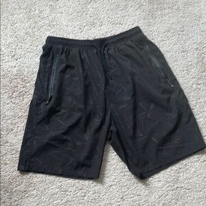 Black Swim Trunks with Elastic Waistband